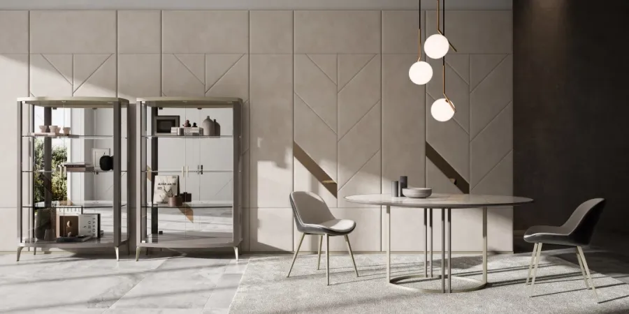 obrazek 1 Stylowy panel boazerii z brązowymi wstawkami lustrzanymi