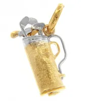 Picture Golf bag-shaped pendant in yellow and white gold