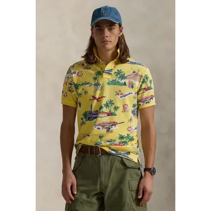 Zdjęcie Polo Ralph Lauren polo bawełniane Polo Shirt męska kolor żółty wzorzysty 710963485