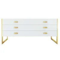 Picture White chest of drawers with gold-plated details - Ana Roque