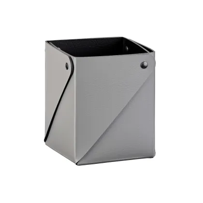 Zdjęcie Niepowtarzalny szary pojemnik biurowy 8х8хH10,5 cm