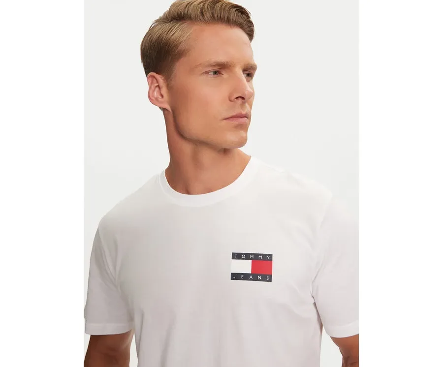 obrazek 1 Tommy Jeans T-Shirt Essential Flag DM0DM20740 Biały Slim Fit