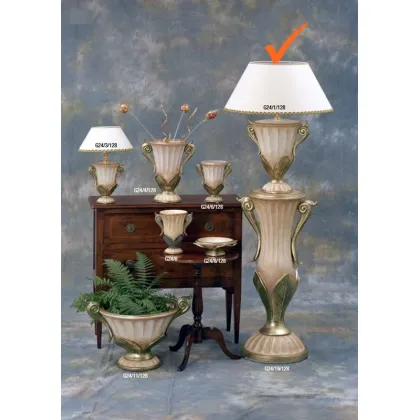Zdjęcie Dekoracyjna ceramiczna lampa z liściem