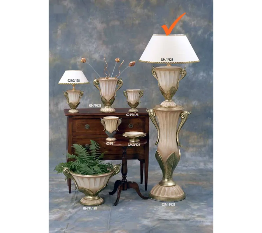 obrazek 1 Dekoracyjna ceramiczna lampa z liściem