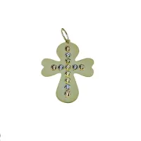 Zdjęcie Krzyż damski z kulami wykonanymi w trzech kolorach złota