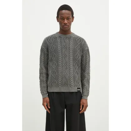 Zdjęcie NEIGHBORHOOD sweter bawełniany męski kolor szary 24213NH.KNM01