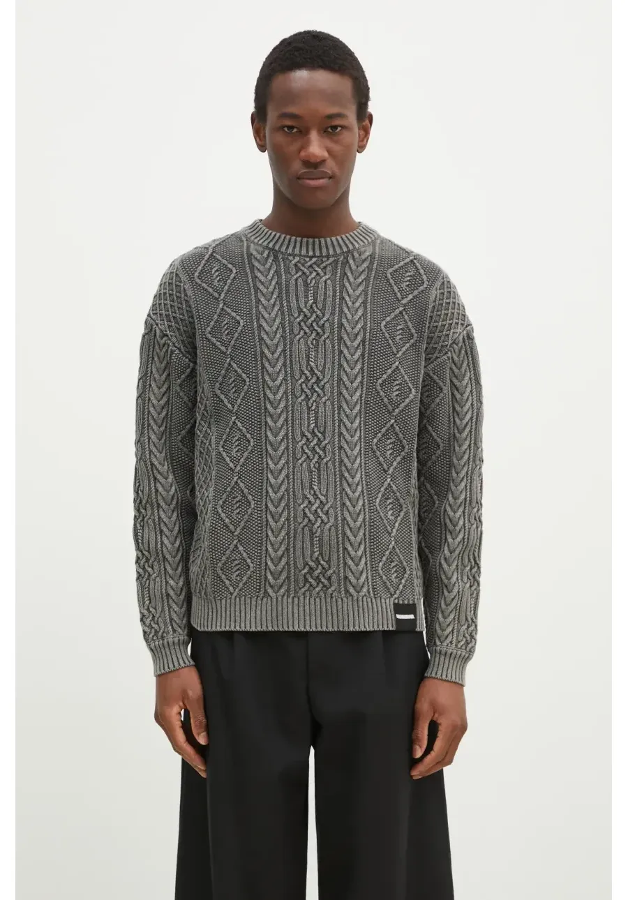 obrazek 1 NEIGHBORHOOD sweter bawełniany męski kolor szary 24213NH.KNM01