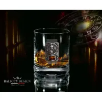 Zdjęcie Szklanka do whisky z bursztynem - znak zodiaku Wodnik