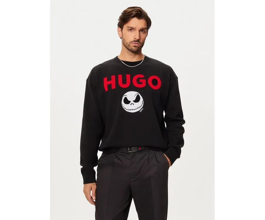 obrazek 1 Hugo Sweter Selm 50528298 Czarny Regular Fit HUGO