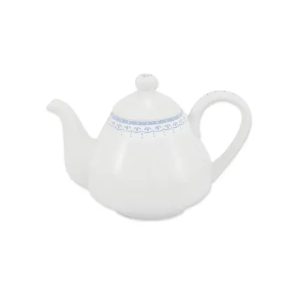 Zdjęcie Piękny stylowy imbryk z porcelany z delikatnym zdobieniem w kolorze niebieskim - Leander