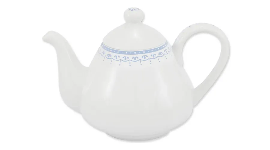 obrazek 1 Piękny stylowy imbryk z porcelany z delikatnym zdobieniem w kolorze niebieskim - Leander