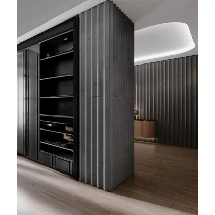 Zdjęcie 135x49,8 cm VT - PB59 (B8 antracyt) LAMEL OBŁY - Panel dekor 3D beton architektoniczny