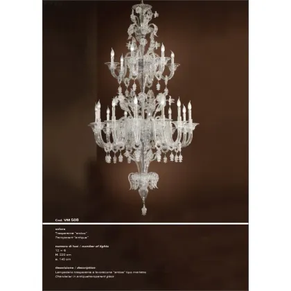 Zdjęcie Przezroczysty żyrandol o „starożytnym” koronkowym wykonaniu - Il Paralume Marina