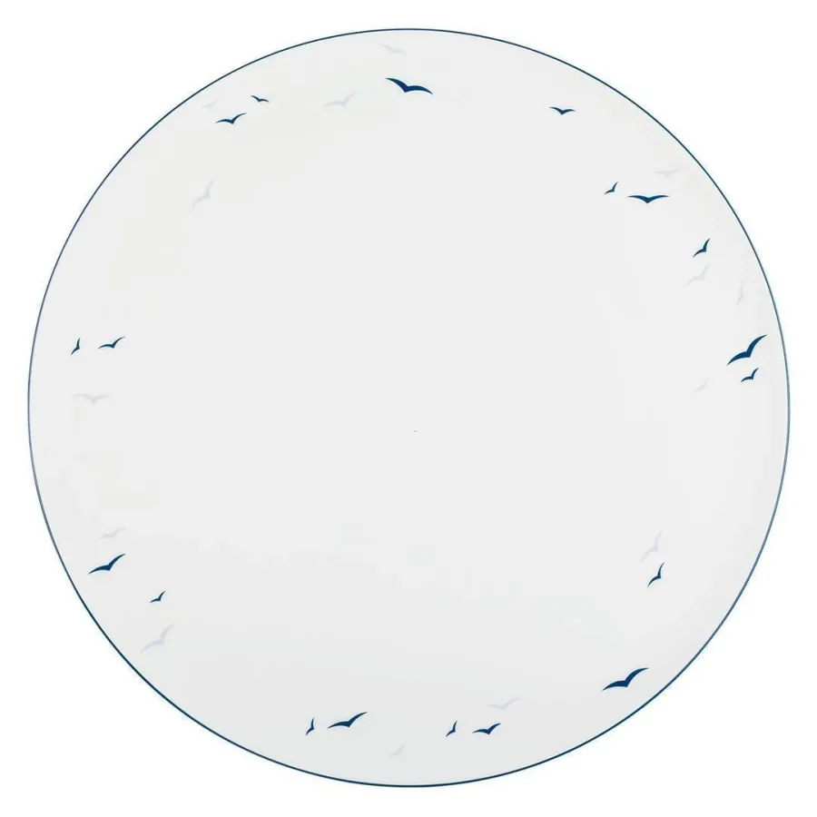 obrazek 1 Płaski okrągły porcelanowy talerz na tartę zdobiony motywem ptaków – Tettau