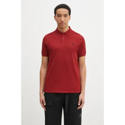 Zdjęcie Fred Perry polo bawełniane męski kolor bordowy gładki M6000.Y35