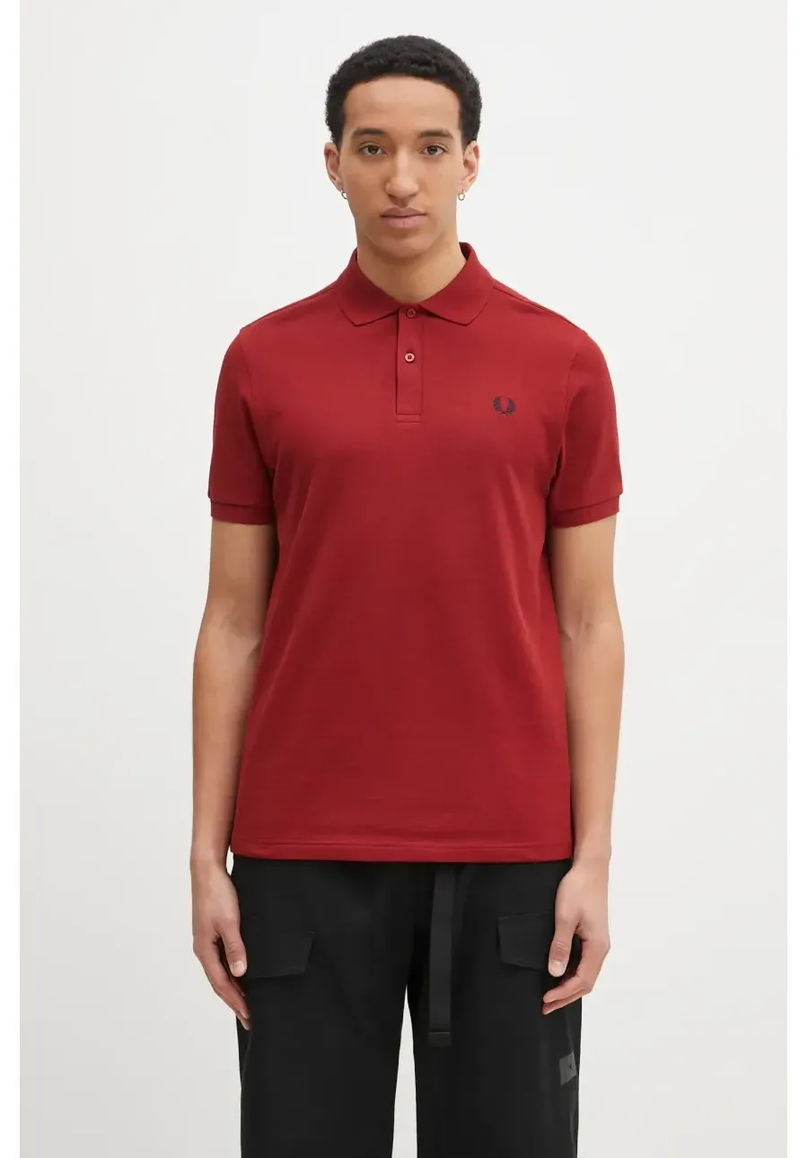 obrazek 1 Fred Perry polo bawełniane męski kolor bordowy gładki M6000.Y35