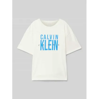 Zdjęcie Calvin Klein Jeans T-Shirt Bold Graphic IB0IB02448 Écru Relaxed Fit