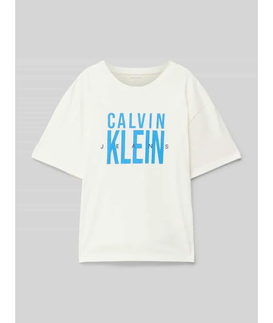 obrazek 1 Calvin Klein Jeans T-Shirt Bold Graphic IB0IB02448 Écru Relaxed Fit