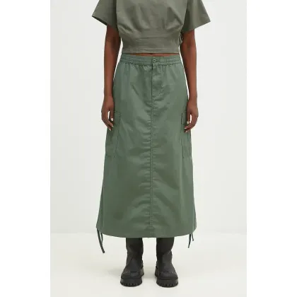 Zdjęcie Carhartt WIP spódnica bawełniana Cargo Skirt Long kolor zielony midi prosta I033823.29N02