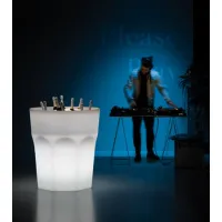 Picture Luxurious flower pot - decorative element for the garden and home in a modern style, illuminated with a LED lamp - Plust