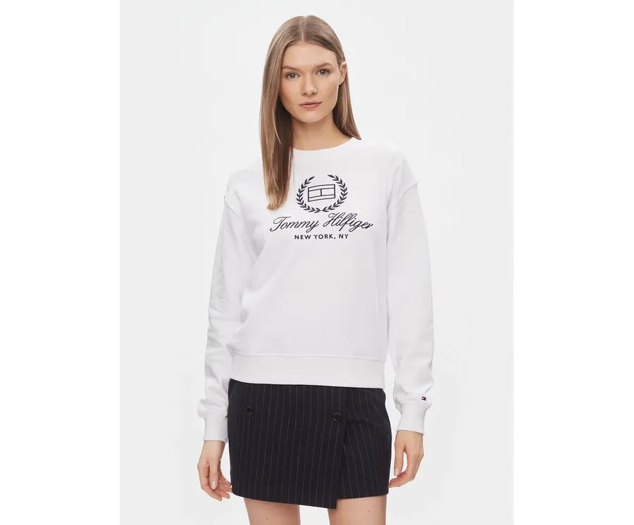 obrazek 1 Tommy Hilfiger Bluza Flag Script WW0WW41758 Biały Regular Fit