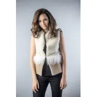 Zdjęcie Kobieca krotka kamizelka z futra jagnięcego - A&A Vesa