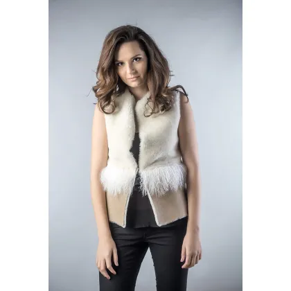 Picture Women's short lamb fur vest - A&A Vesa