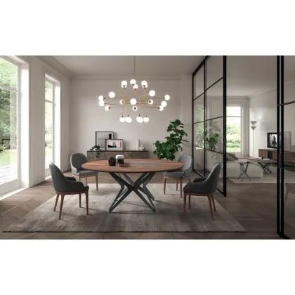 Zdjęcie Elegancki, okrągły i designerski drewniany stół Ozzio