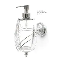 Picture Beautiful wall-mounted soap dispenser in hand-cut crystal and chrome-plated brass - Il Paralume Marina