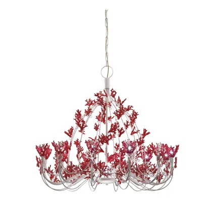 Picture A unique red chandelier for the living room