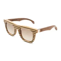 Picture Walnut glasses with horizontal stripes for him - Legno Light