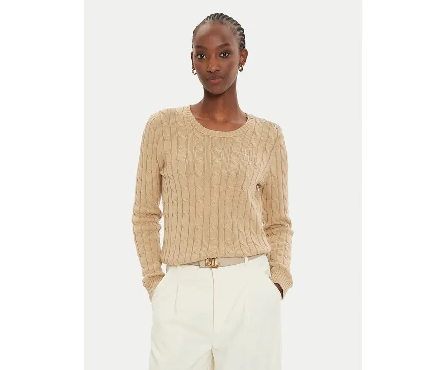 obrazek 1 Lauren Ralph Lauren Sweter 200932223005 Beżowy Slim Fit LAUREN RALPH LAUREN