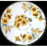 Zdjęcie Elegancki blat do ogrodu wykonany z lawy zdobiony motywem słoneczników - Ceramiche Valchida