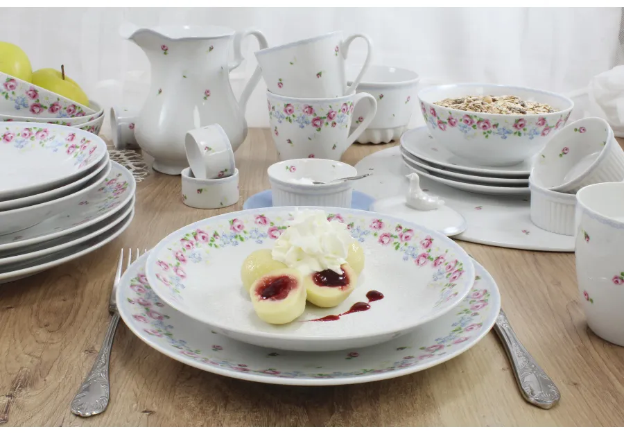 obrazek 2 20-częściowa stylowa zastawa obiadowa z porcelany z kolekcji RoseLine – Leander