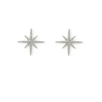 Picture Unique earrings in rhodium-plated silver and white zircons
