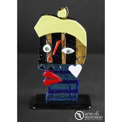 Zdjęcie Designerski abstrakcyjny pop-art rzeźba Picasso w szkle Murano