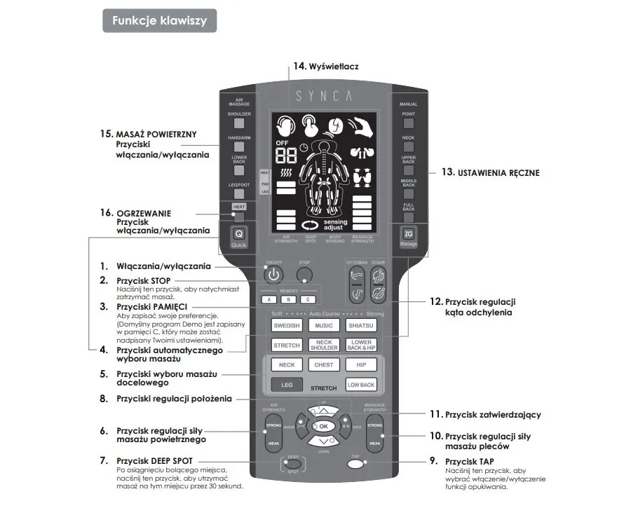 obrazek 12 Luksusowy fotel do masażu Kagra Synca w kolorze beżowym