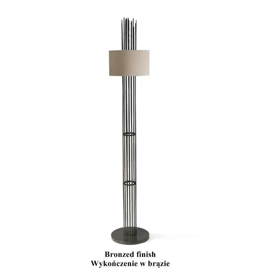 obrazek 2 Awangardowa wysoka lampa ze stali z abażurem - Luxury Products