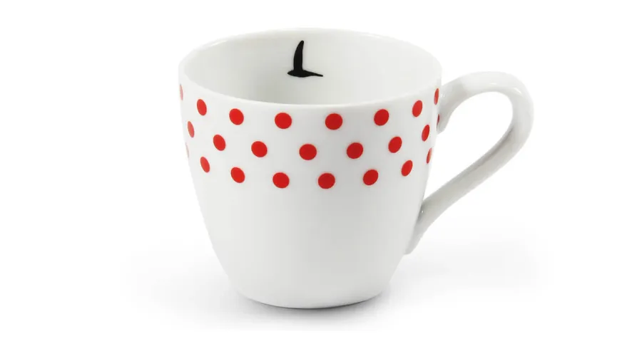 obrazek 1 Piękna porcelanowa filiżanka do espresso zdobiona motywem czerwonych kropek – Leander