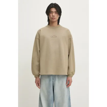 Zdjęcie VETEMENTS bluza Oval Logo Cropped Boxy męska kolor beżowy gładka UA66CW600T