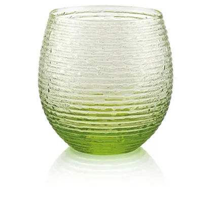 Zdjęcie Stylowy komplet 6 zielonych obłych szklanek do wody – IVV