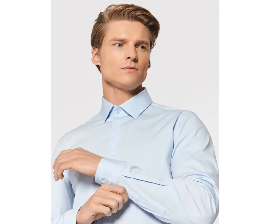obrazek 1 Calvin Klein Koszula Poplin K10K108229 Niebieski Slim Fit