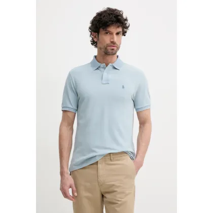Zdjęcie Polo Ralph Lauren polo bawełniane kolor niebieski gładki 710970582