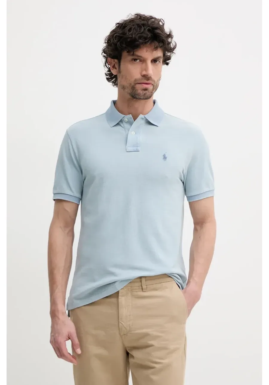 obrazek 1 Polo Ralph Lauren polo bawełniane kolor niebieski gładki 710970582