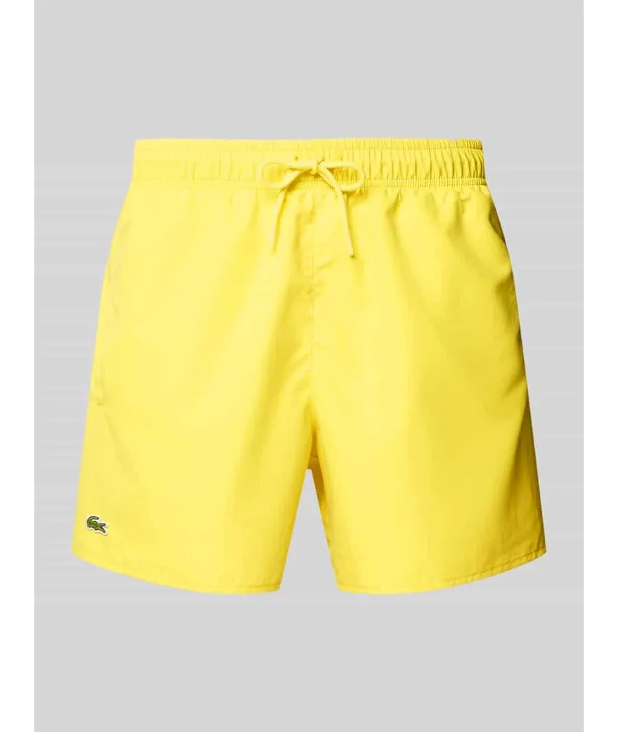 obrazek 1 Spodenki kąpielowe o kroju regular fit z naszywką z logo