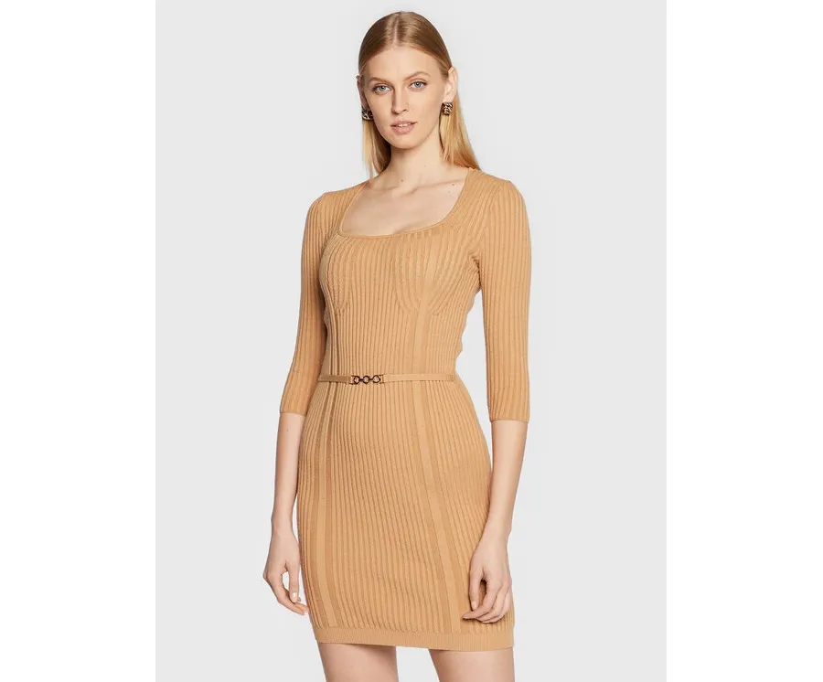 obrazek 1 Rinascimento Sukienka dzianinowa CFM0010919003 Brązowy Slim Fit