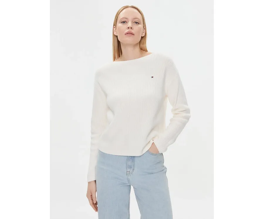 obrazek 1 Tommy Hilfiger Sweter WW0WW40345 Écru Relaxed Fit