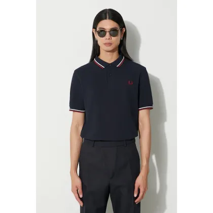 Zdjęcie Fred Perry polo bawełniane kolor granatowy z aplikacją M3600.T55
