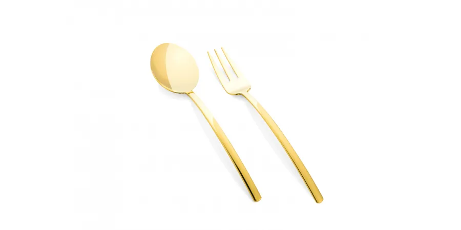 obrazek 3 Designerski włoski 30-elementowy zestaw sztućców Moka z kolekcji Due Oro