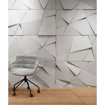 Zdjęcie 120x60 cm VT - PB05 (BS śnieżno biały) KRYSZTAŁ - panel dekor 3D beton architektoniczny B